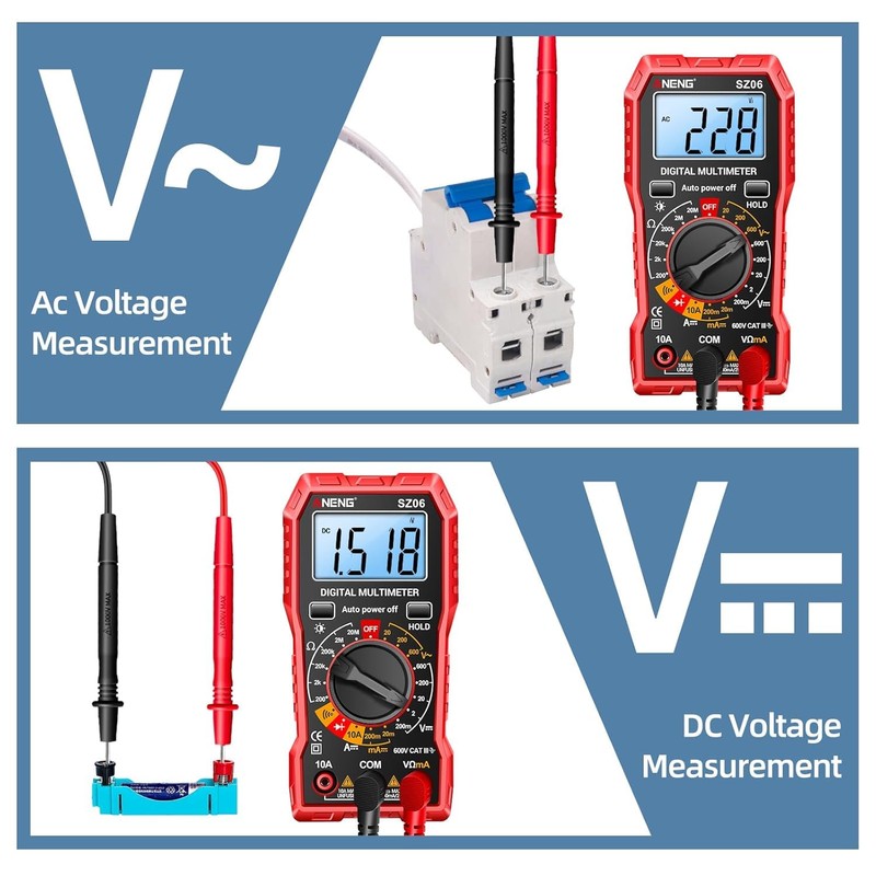 ANENG Digital Multimeter Tester Measures AC/DC Voltage,DC Current Ohm Amp