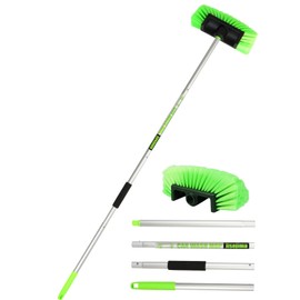 Jisejima Five-Sided Car Wash Brush with Long Handle，Soft Bristle Scrub Cleaning Mop with Extendable Handle for Car, SUV, Truck, Caravan, Boat, House Siding, Sweep Snow 60”/151cm