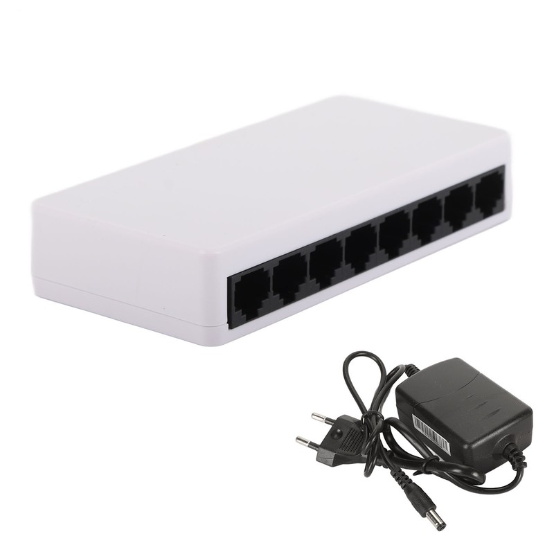 8 Port 10/100Mbps Ethernet Switch Support Desktop Wall Mount Unmanaged