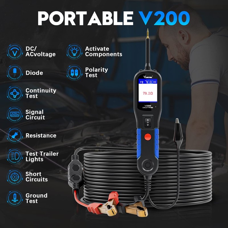 VDIAGTOOL V200 Automotive Circuit Tester, Electrical Power Circuit Probe Tester