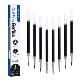 WRITECH Liquid Gel Pen Refills: Fine Point 0.7mm Black Ink Refill Multi-Compatible with Retractable Click Pens Quick Dry Smooth No Smear Smudge for Writing Sketching & Taking Notes 8ct