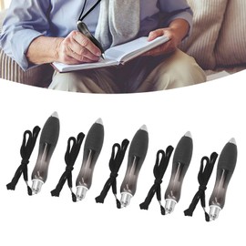 Wide Weighted Pen, Weight Balance Lanyard Weighted Wide Grip Pens Low Grip Strength 5pcs for Parkinsons (Black)