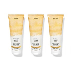 Bath & Body [3 Pack] BODY CREAM 24 Hour Moisture 8 oz / 226 g (Packaging may vary) (Full Size, VANILLA SUEDE)