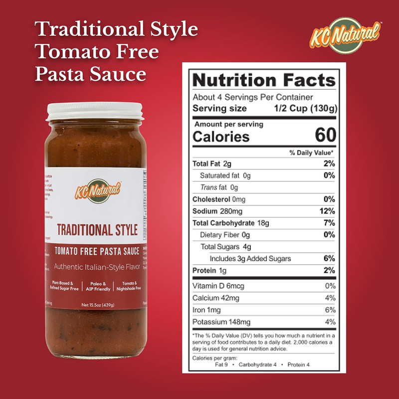KC Natural | Traditional Style Tomato Free Pasta Sauce |