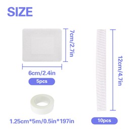 JINGHANGER 16 PCS Dog Tail Protector Dog Ends Starter Pack Including 10 Breathable Mesh Dog Tail Dressing 5 Gauze and 1 Roll Self-adhesive Pet Bandage Vet Wrap for Dogs Cats Other Pets Animals