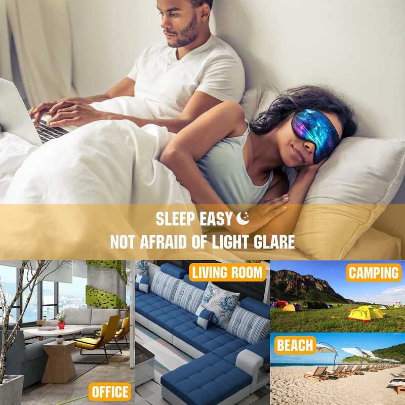 BVYA Silk Sleep Mask for Women Men, Eyes Mask, Natural