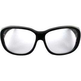 Birdz Eyewear 2 Pairs Peacock Large Safety Glasses Over Eyeglasses OTG (Over-The-Glasses) Fit-Over Glasses Black Frame Clear & Smoke Lenses