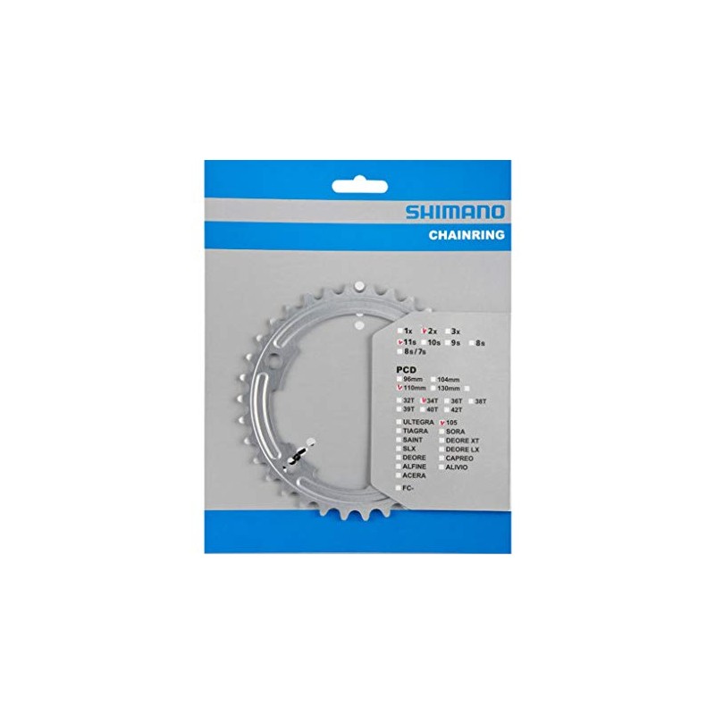Shimano FC-5800 chainring 34T-MA for 50-34T, silver silver