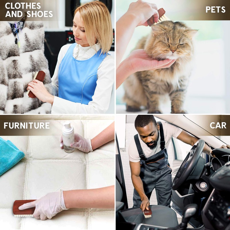 KONEX Dark Wood Lint Brush for Clothes, Cashmere, Handbags -