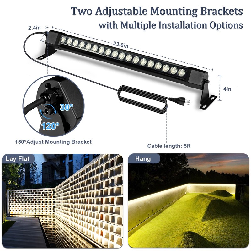 nanzgecc 36W LED Wall Washer Light, 2FT 4000K Neutral White