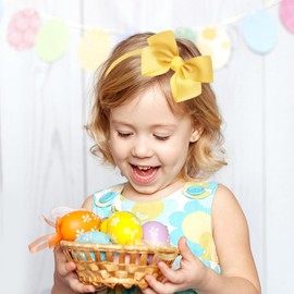 Girls’ Bow Headband & Hair Clips Set – Soft, Stylish & Comfortable-Yellow