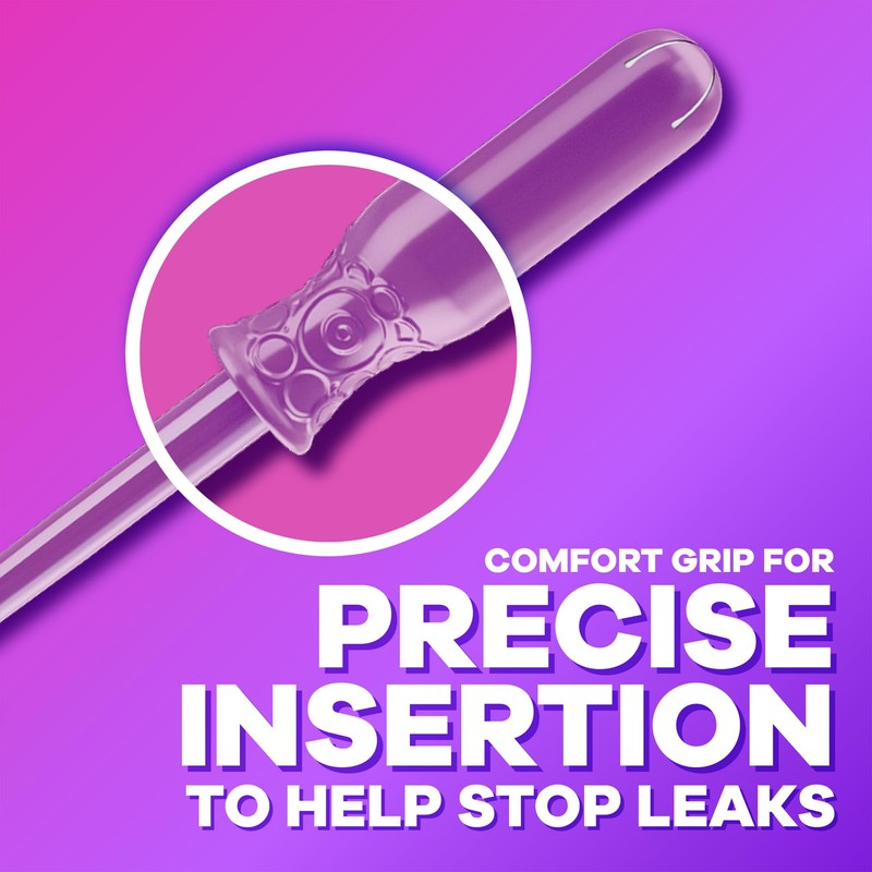 Tampax Radiant Tampons for Women, with LeakGuard Braid, Super Absorbency,