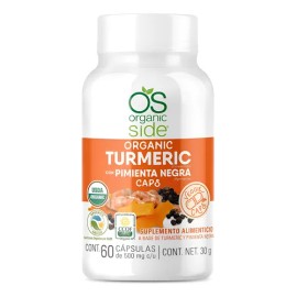 Turmeric Con Pimienta Negra (60 Capssulas) Organic Side