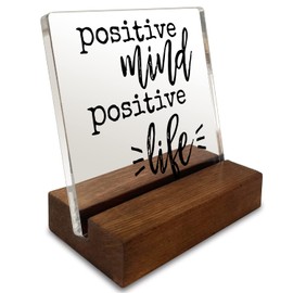 Inspirational Quotes Encouragement Gift Motivational Gift Birthday Gift For Women Best Friend Positive Mind Acrylic Sign Gifts For Cowoker Colleague Home Office Desk Positive Decor Plaque