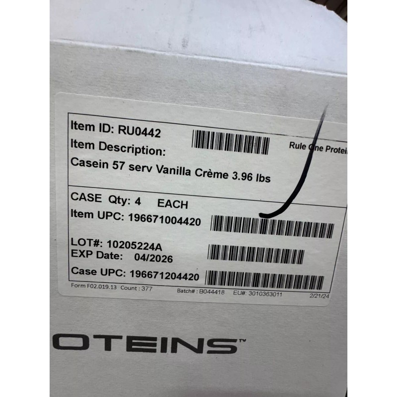 RULE ONE PROTEINS R1 CASEIN 100% Micellar Casein 4LB Vanilla