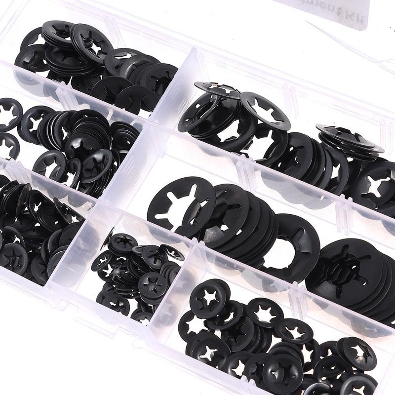 Fudeshe 260pcs 7 size Internal Tooth Star Lock Washers,Push Nuts