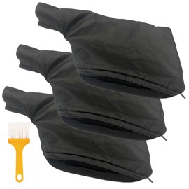 3PCS Dust Bag,Saw Dust Cover Bag with Zipper,Mitre Saw Dust Bag,Anti-Dust Dust Bag for Sawdust,Easy to Remove Dust,Suitable for 255 Mitre Saws Accessories Replacement,with 1 Brush (Black)