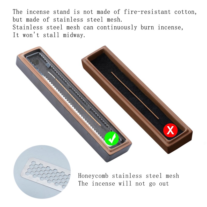 CEREMONY Incense Holder,Ceramic Incense Holder for Sticks with Ash Catcher,Coffin