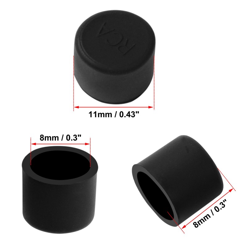 uxcell Silicone RCA Female Connector Anti Dust Plug, 8mm Dust