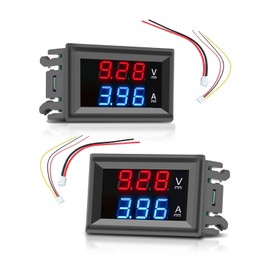 diymore Digital Ammeter Voltmeter 2PCS DC 100V 10A LED Volt Meter Voltage Current Meter Volt Amp Blue + Red Dual Color Display Multimeter Amperage Meter Volt Amp Gauge Panel