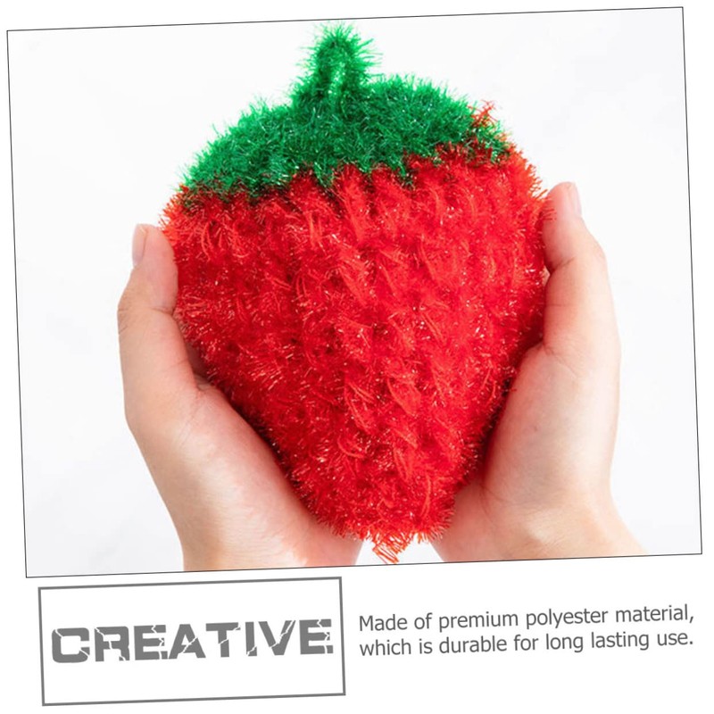 NOLITOY 3Pcs Strawberry Shaped Dish Towels Creative Washing Towels for