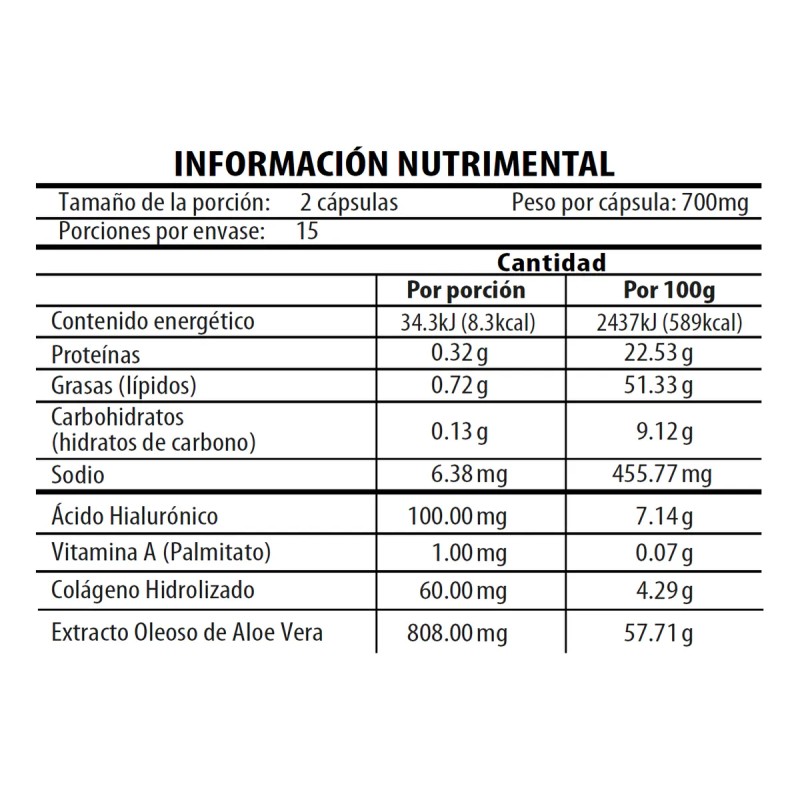 Naturagel cido Hialuronico, Aloe Vera Y Vitaminas 30cap Sfn Sin
