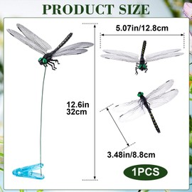 BEIQIYA Dragonfly Clips, Artificial 3D Simulation Dragonflies Hat Clip, Fly Scare Devices Garden Decor for Outdoor Yard Courtyard Patio Flower Beds