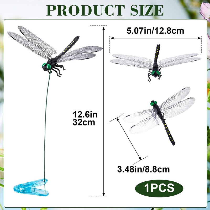 BEIQIYA Dragonfly Clips, Artificial 3D Simulation Dragonflies Hat Clip, Fly