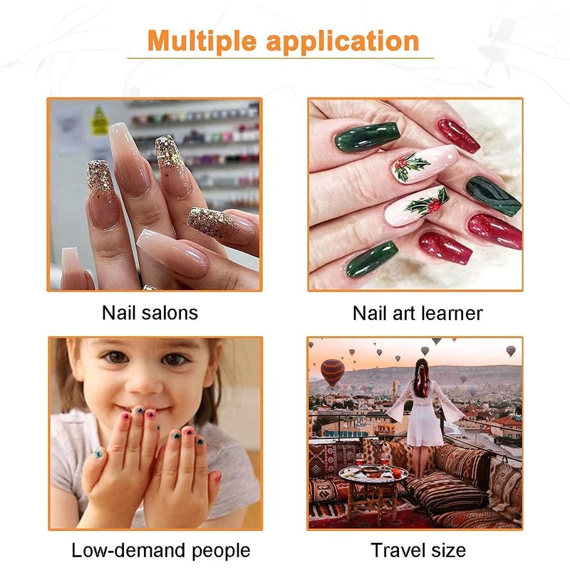 ANCLLO 100PCS Clear Gel Nail Mold Full Cover Dual Nail