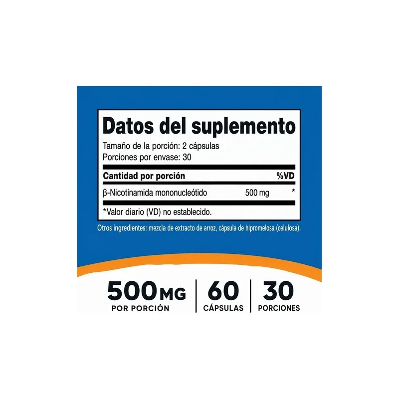 Suplemento Nmn 500mg, Antienvejecimiento,aumenta Niveles Nad