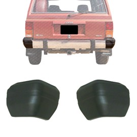 US AUTO PARTS PLUS New Rear Bumper End Textured Left Driver & Right Passenger Side For 1984-1990 Jeep Wagoneer / 1984-1996 Cherokee Direct Replacement 55029244 55029245