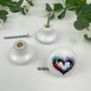 Lasyman 1.5" 8PCS Colorful Ceramic Cute Heart Knob Nursery Kid