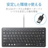 エレコム キーボード 有線 パンタグラフ ミニキーボード ブラック TK-FCP096BK
