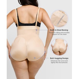 SHAPELLX Shapewear Tummy Control Panties Women Waist Cincher Girdle High Waist Shaping Underwear Body Shaper (Medium Beige)