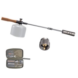 CAMPINGMOON Camping Grill Torch Dual Fuel Head Flame Adjustable for Charcoal Starter with Storage Case MT-3955/I-1010 (Propane + Isobutane)