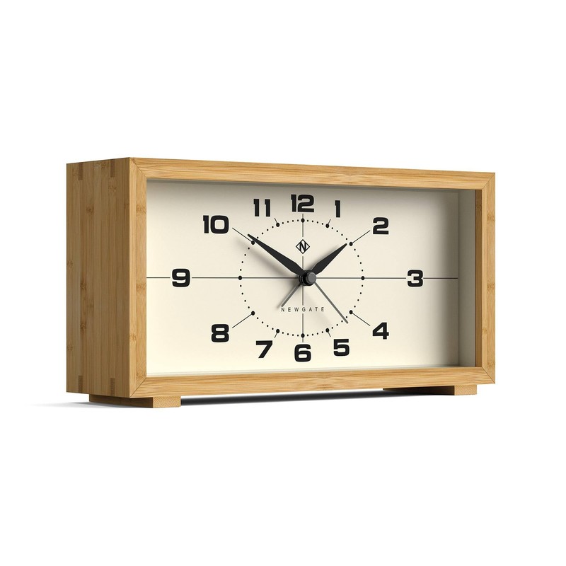 NEWGATE® Lemur Alarm Clock | Rectangular Design | Bamboo case