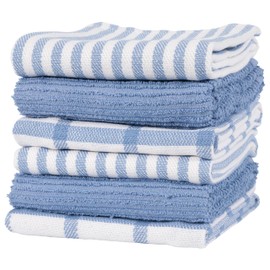 KAF Home Premium Kitchen Towels (18" x 28", 6 Pack), Large 100% Cotton, Flat & Terry Absorbent Dish Towel Set(Sage)