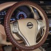 Men Steering Wheel Cover Leather for Car Brown Hand-Made Wheel