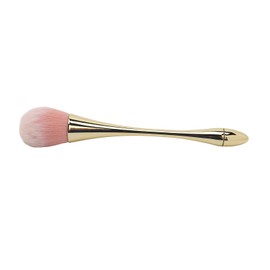 Nail Powder Dust Removal Brush, Thickened Die Casting Smooth Handle Odorless Soft Nail Dust Cleaning Brush for Manicure (Champagne Gold)