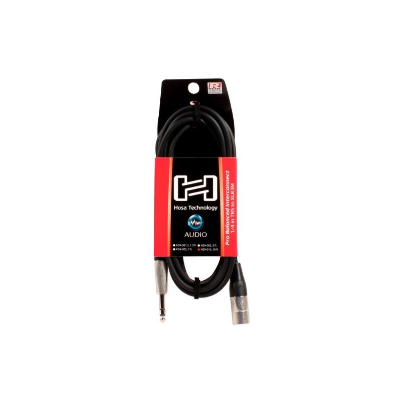 Hosa HSX010 Pro Balanced 1/4-Inch TRS to XLR Male Interconnect