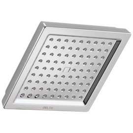 Delta Chrome Rain Shower Head, 6.5 Inch Square Shower Head Rainfall, Overhead Rain Showerhead, 2.5 GPM Flow Rate, Chrome RP62283
