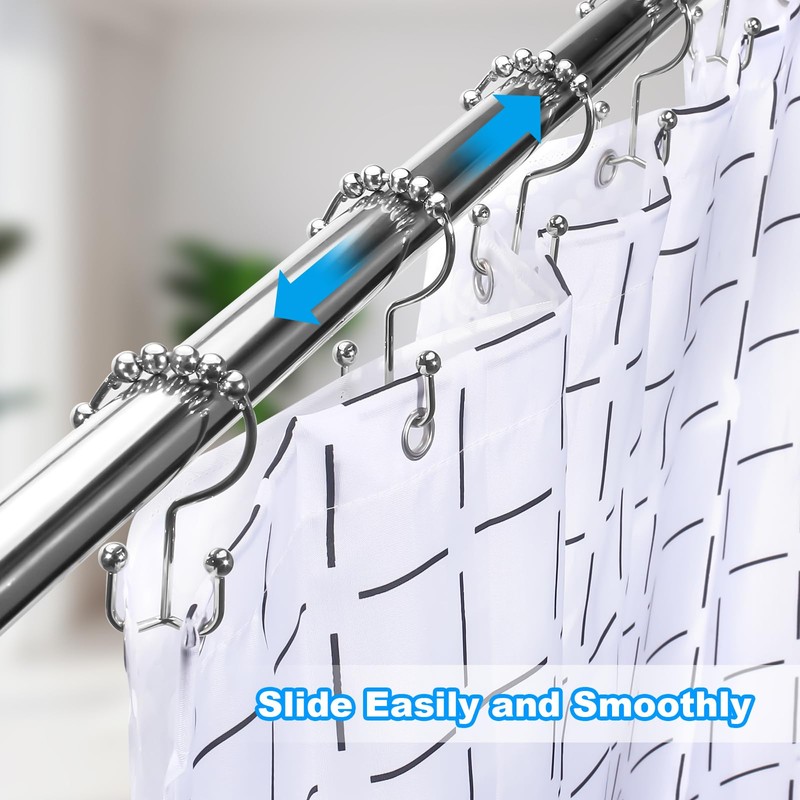 Shower Curtain Rings,Shower Curtain Hooks,Rust Proof Secure Lock Ring Clips