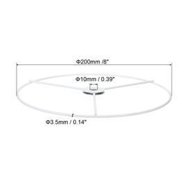 PATIKIL 8 Inch E26 E27 Lamp Shade Ring Frame, 3 Pack Lampshade Holder Wire Frame DIY Drum Ring for Table Floor Lamp White