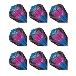 RED DRAGON Peter Wright V-Standard Snake Black Transparent Dart Flights - 3 Sets per Pack (Total 9 Dart Flights)