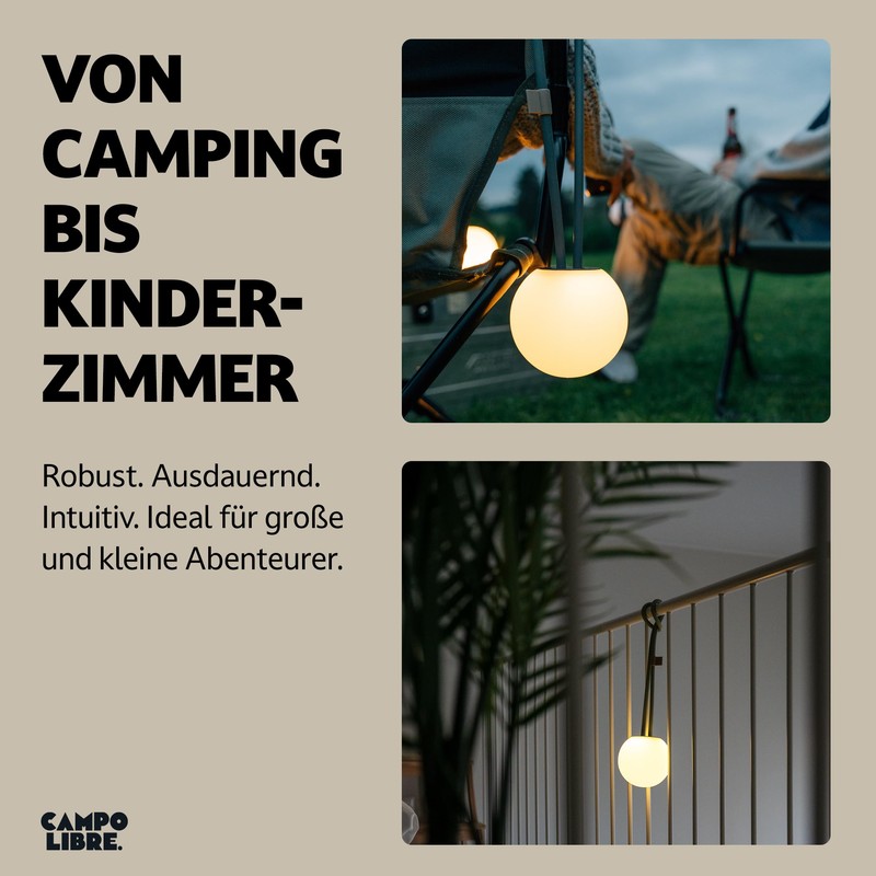 Campo Libre LENI Sphere, Camping Lamp, LED Lamp for Hanging,