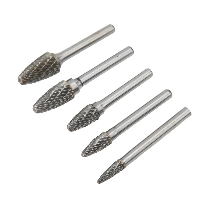 Double Cut Carbide Rotary File Bit Set 6mm Diameter Shank
