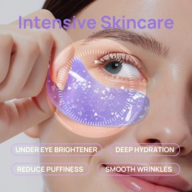 Bleuvél Under Eye Masks - Eye Patches for Fine Line and Wrinkles with Snail Mucin Extract Collagen & Caffeine - Travel Essential Eye Gels for Hydrating and Smoothing (Snail Mucin, 14 Pairs)