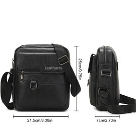 Leathario Men's Crossbody Shoulder Bag, Vegan Leather Messenger Bag, Side Sling Purse for Men Women, Business Travel Daypacks