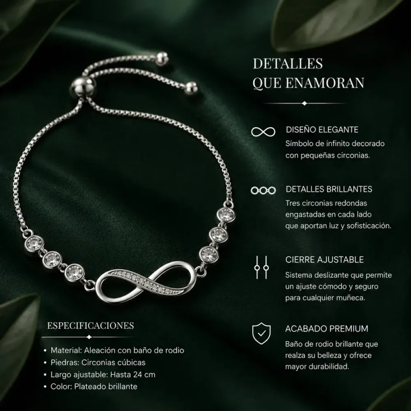 COKARA JOYEIA - Pulseras De Plata 925 Mujer Con Infinito