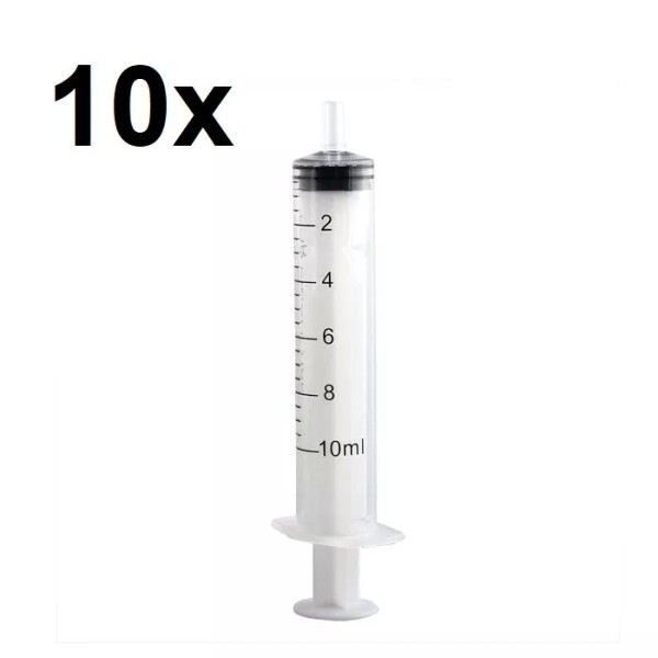 Unbranded/Generic 10 Syringe Luer Slip Tip 10mL Liquid Clear Plastic